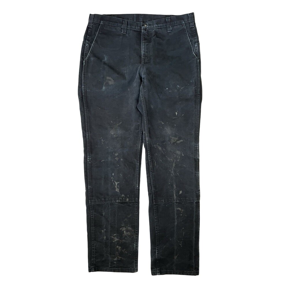 Filson CCF Double Layer Work Pants Made in Canada Black Canvas Double Knee 34